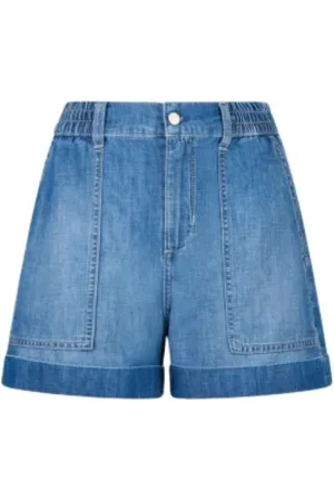 Liu Jo Korte broeken, Dames, Blauw, W31, Katoen, Denim Katoen Linnen Shorts