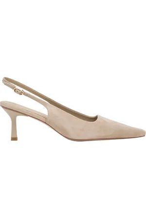 Estro Schoenen, Dames, , 36 EU, Leer, Velours Slingback Pumps met een Lage Hak voor Vrouwen