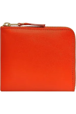 Comme des Garçons Accessoires, unisex, Oranje, ONE Size, Leer, Oranje Leren Portemonnee met Ritssluiting