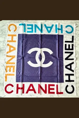 CHANEL Pre-owned, Dames, Veelkleurig, ONE Size, Katoen, Pre-owned Fabric scarves
