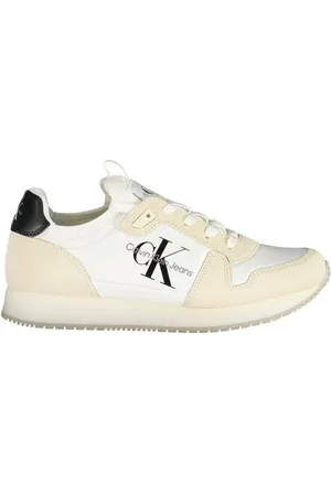 Calvin Klein Schoenen, Dames, Wit, 40 EU, Polyester, Witte Dames Sneaker Moderne Chic Stijl