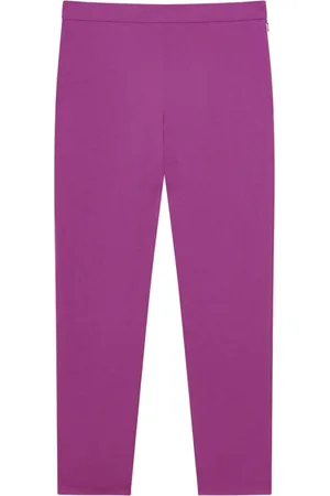 Patrizia Pepe Broeken, Dames, Paars, 2Xs, Paarse Slim Fit Vlinderklink Broeken