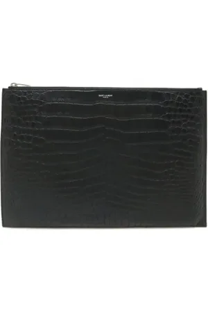 Saint Laurent Pre-owned, Dames, Zwart, ONE Size, Pre-owned Leather clutches