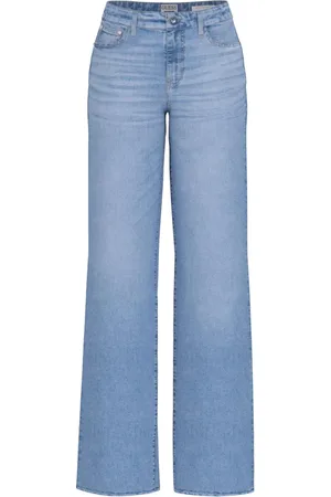Guess Jeans, Dames, Blauw, W28, Denim, Wijde Denim Jeans voor Vrouwen