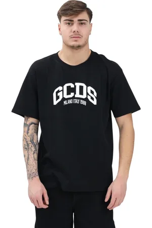 GCDS Tops, Heren, Zwart, XL, Katoen, Zwart T-shirt met impactvol ontwerp
