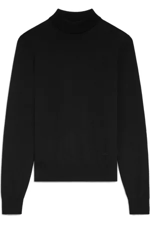 Céline Truien, Heren, Zwart, L, Wol, Zwarte Wollen Blend Ronde Hals Sweater