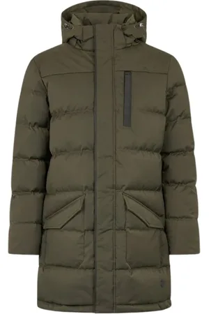 Roberto Cavalli Jassen, Heren, Groen, L, Lang Hooded Parka Jas