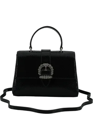Jimmy Choo Tassen, Dames, Zwart, ONE Size, Leer, Zwarte leren schoudertas met handvat