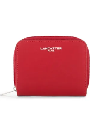Lancaster Accessoires, Dames, Rood, ONE Size, Leer, Leren Portemonnee met Kaartsleuven