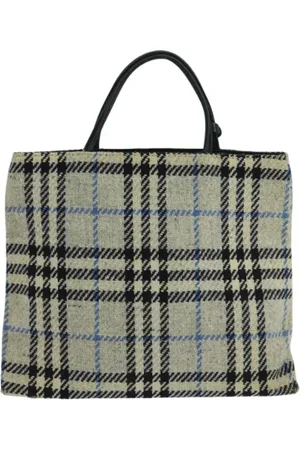 Burberry Pre-owned, Dames, Grijs, ONE Size, Wol, Pre-owned Wool handbags