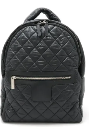 CHANEL Pre-owned, Dames, Zwart, ONE Size, Leer, Pre-owned Canvas backpacks
