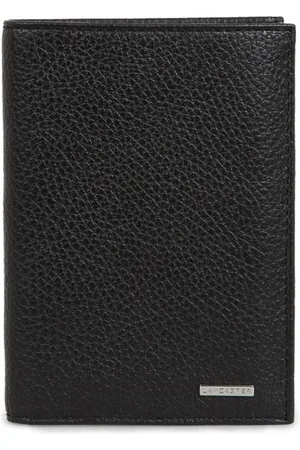 Lancaster Accessoires, Dames, Zwart, ONE Size, Leer, Gevouwen Milano Gentlemen Portemonnee Kaarthouder