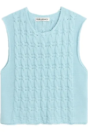 OUR LEGACY Truien, Heren, Blauw, M, Katoen, Kabelsteek Pleaser Tank in natuurlijke kleurstof