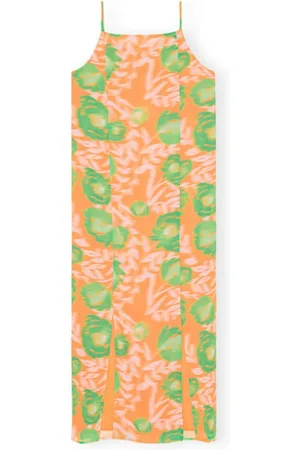 Ganni Kleedjes, Dames, Oranje, S, Zomerjurk