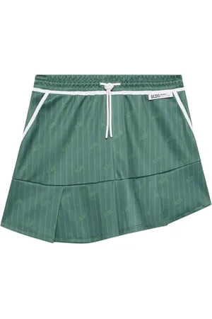 GCDS Rokken, Dames, Groen, S, Groene Asymmetrische Minirok met Metalen Details
