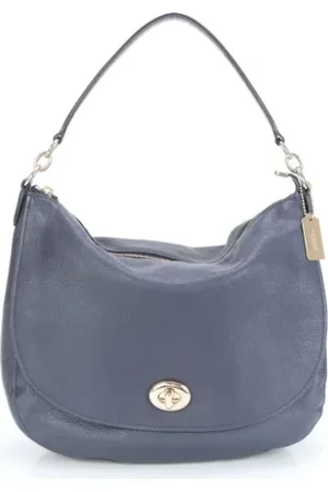 Coach Pre-owned, Dames, Blauw, ONE Size, Leer, Tweedehands leren handtassen