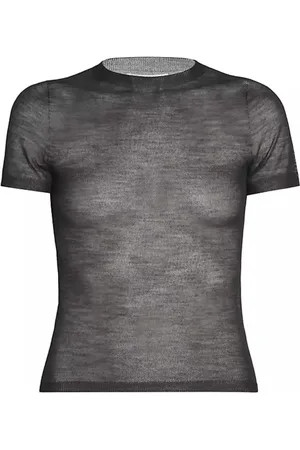 Acne Studios Truien, Dames, Zwart, S, Wol, Doorschijnende Gebreide Zwarte Trui Aw 24