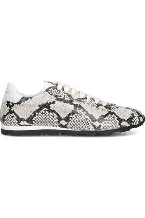 Stefano Lauran Schoenen, Dames, Grijs, 41 EU, Leer, Trendy Snake Print Dames Sneakers