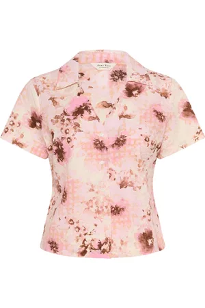Part Two Blouses & Shirts, Dames, Roze, XL, Katoen, Roze Nectar Verspreide Bloemen Blouse