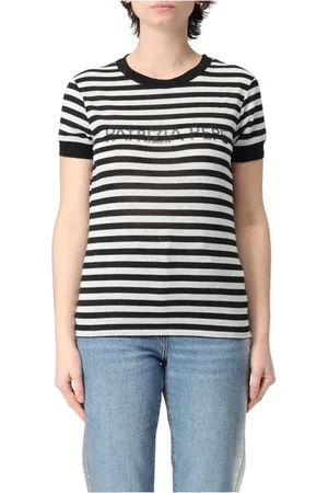 Patrizia Pepe Tops, Dames, Veelkleurig, M, Zwarte trui met strass logo