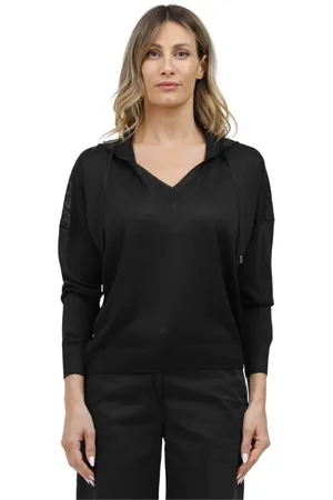Gran Sasso Sweatshirts & Hoodies, Dames, Zwart, S, Hoodie van lurex-sweatshirt