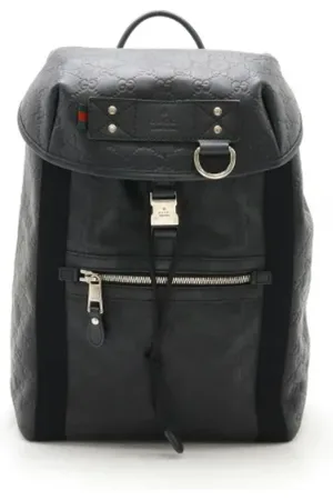 Gucci Pre-owned, Dames, Zwart, ONE Size, Leer, Pre-owned Plastic backpacks