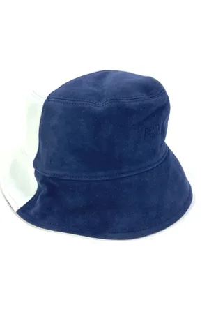 Fendi Pre-owned, Dames, Blauw, ONE Size, Leer, Pre-owned Fabric hats