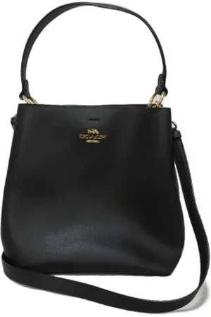 Coach Pre-owned, Dames, Zwart, ONE Size, Leer, Tweedehands leren handtassen