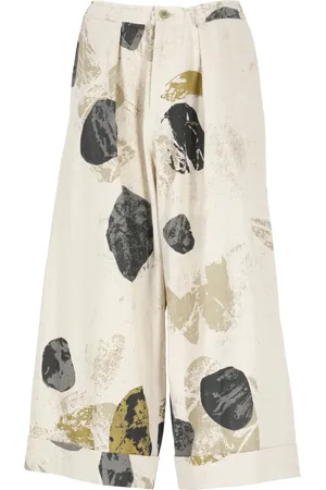 Y-3 Broeken, Dames, Veelkleurig, S, Linnen, Contrasterende Kleur Linnen Broek