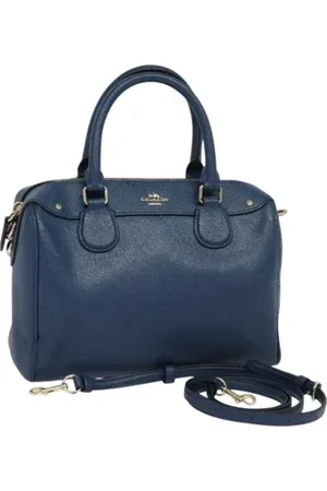 Coach Pre-owned, Dames, Blauw, ONE Size, Leer, Tweedehands leren handtassen