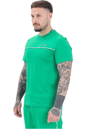 Lacoste Tops, Heren, Groen, S, Katoen, Groene T-shirt met Krokodillenlogo