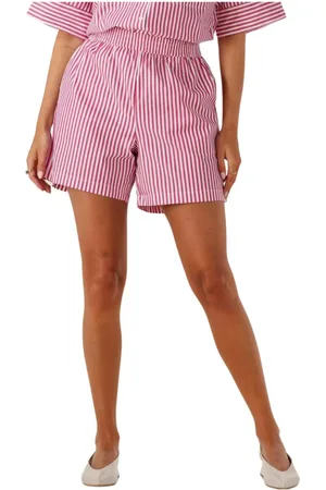 Object Korte broeken, Dames, Roze, M, Rode hoge taille shorts voor zonnige dagen