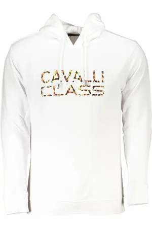 Roberto Cavalli Sweatshirts & Hoodies, Heren, Wit, 3Xl, Katoen, Witte Katoenen Heren Trui