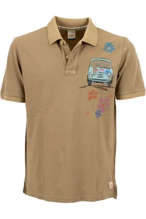 BOB der Bär Tops, Heren, Bruin, L, Handgeschilderd Heren Piqué Polo Shirt