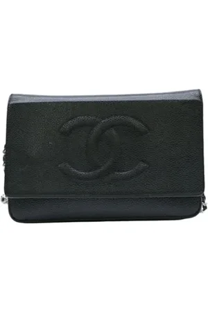CHANEL Pre-owned, Dames, Zwart, ONE Size, Leer, Tweedehands leren portemonnees