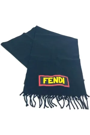 Fendi Pre-owned, Dames, Zwart, ONE Size, Wol, Pre-owned Wool scarves