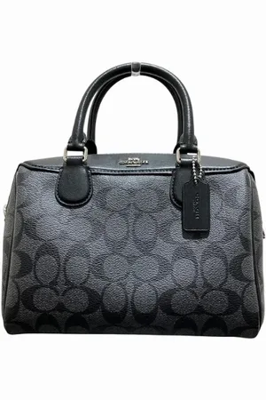 Coach Pre-owned, Dames, Zwart, ONE Size, Leer, Tweedehands Canvas handtassen