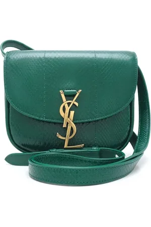 Saint Laurent Pre-owned, Dames, Groen, ONE Size, Leer, Tweedehands leren schoudertassen