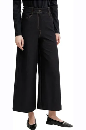 Max Mara Jeans, Dames, Blauw, S, Denim, Palazzo Jeans Denim Elegant Modieuze Broek