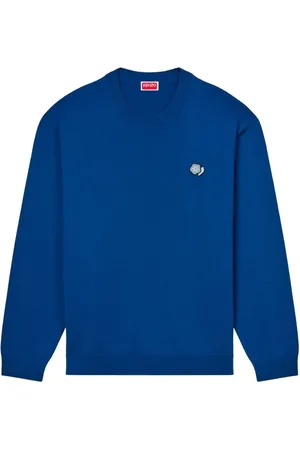 Kenzo Sweatshirts & Hoodies, Heren, Blauw, L, Blauwe Crew Neck Sweater Rechte Zoom
