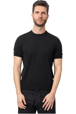 Gran Sasso Tops, Heren, Zwart, L, Katoen, Zwarte T-shirts en Polos