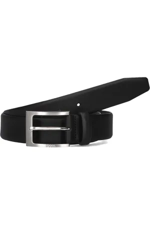 HUGO BOSS Accessoires, Heren, Zwart, 90 CM, Linnen, Zwarte Riem Barnabie voor Mannen