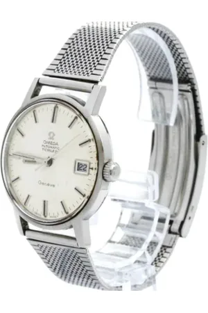 Omega Pre-owned, Heren, Grijs, ONE Size, Pre-owned Stainless Steel watches