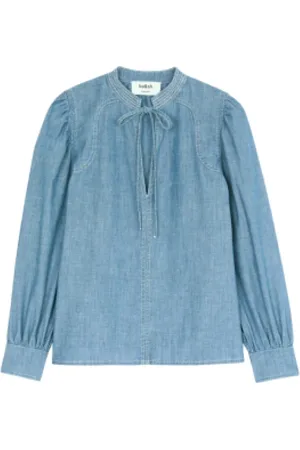 Bash Blouses & Shirts, Dames, Blauw, S, Denim, Vintage denim blouse met moderne twist