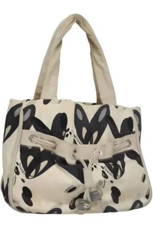 CHANEL Pre-owned, Dames, Wit, ONE Size, Leer, Pre-owned Canvas totes