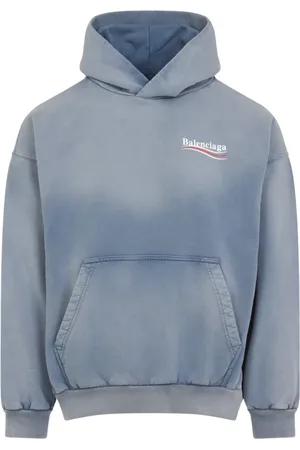 Balenciaga Sweatshirts & Hoodies, Heren, Blauw, L, Katoen, Blauwe Sweatshirt Verhoog Garderobe Stijlvol Ontwerp
