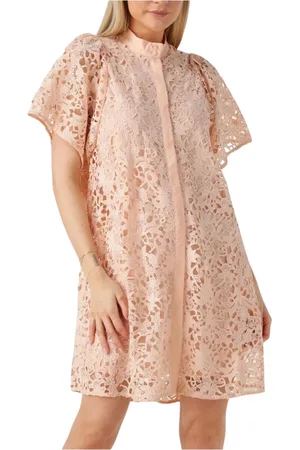 Bruuns Bazaar Kleedjes, Dames, Roze, XS, Polyester, Roze Mini Jurk voor Zonnige Dagen