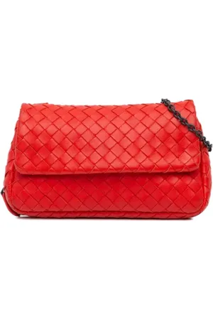 Bottega Veneta Pre-owned, Dames, Rood, ONE Size, Leer, Pre-owned Leather crossbody-bags