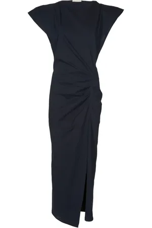 Isabel Marant Kleedjes, Dames, Zwart, S, Katoen, Zwarte Katoenen Jersey Jurk met Boothals