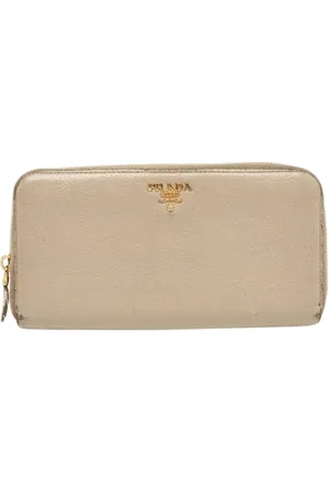 Prada Pre-owned, Dames, Grijs, ONE Size, Tweedehands leren portemonnees